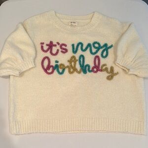 Boutique Birthday Sweater with Tinsel Embroidery